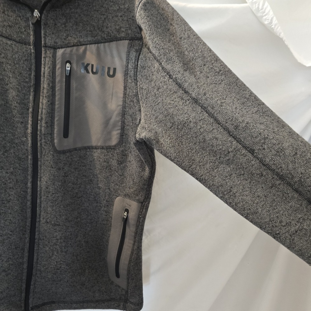 KUIU Men's L Gray Base Camp High Loft Sweater Fleece Full Zip Jacket Hunting - Picture 7 of 13